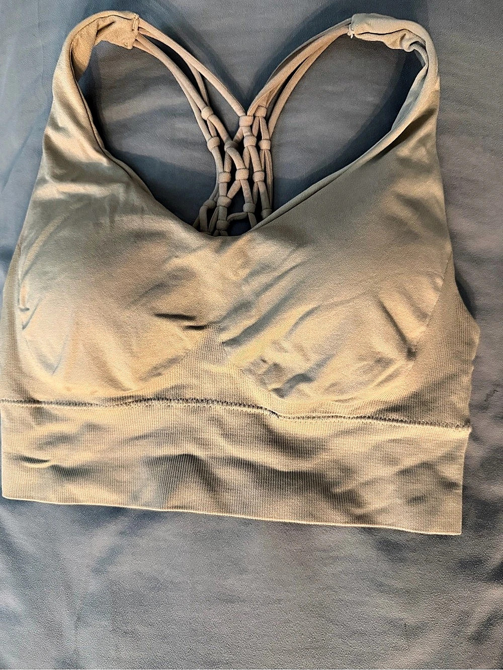 Strappy Sports Bra in Beige